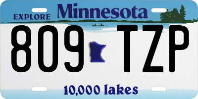 MN license plate 809TZP