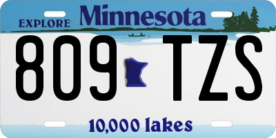 MN license plate 809TZS