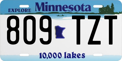 MN license plate 809TZT