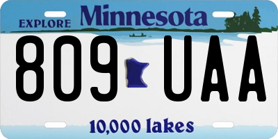 MN license plate 809UAA