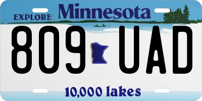 MN license plate 809UAD