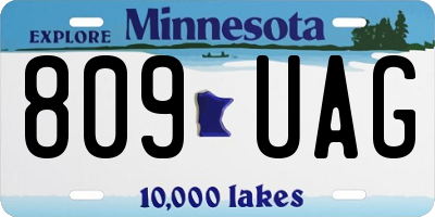 MN license plate 809UAG