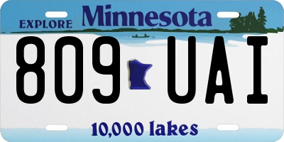 MN license plate 809UAI