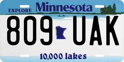 MN license plate 809UAK