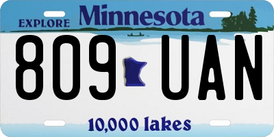 MN license plate 809UAN