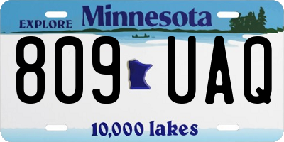 MN license plate 809UAQ