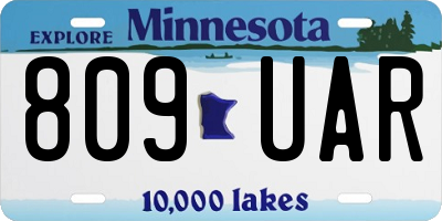MN license plate 809UAR