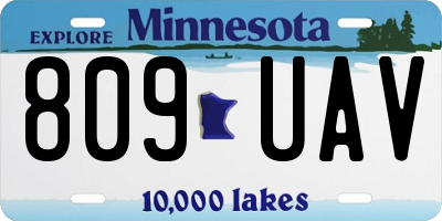 MN license plate 809UAV