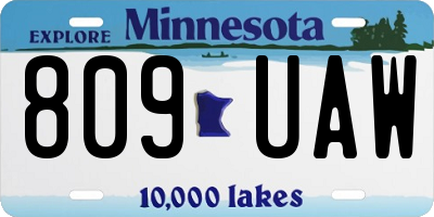 MN license plate 809UAW