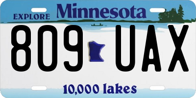 MN license plate 809UAX