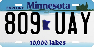 MN license plate 809UAY