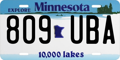 MN license plate 809UBA