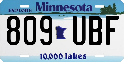 MN license plate 809UBF