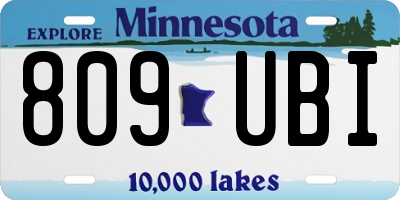 MN license plate 809UBI