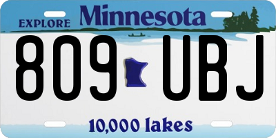 MN license plate 809UBJ