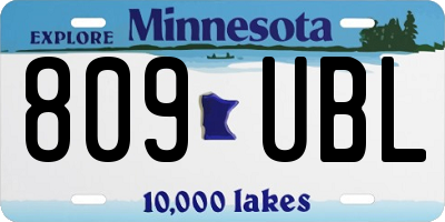 MN license plate 809UBL