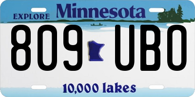 MN license plate 809UBO