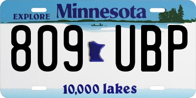 MN license plate 809UBP