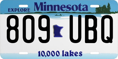 MN license plate 809UBQ