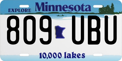 MN license plate 809UBU