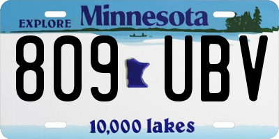MN license plate 809UBV