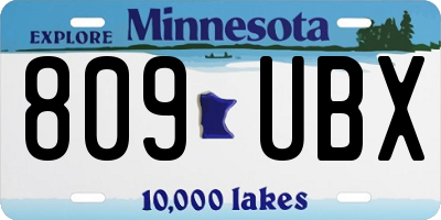 MN license plate 809UBX
