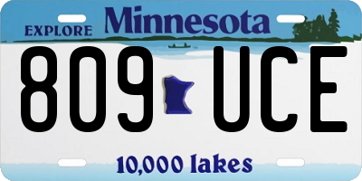 MN license plate 809UCE