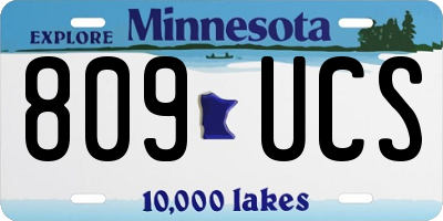 MN license plate 809UCS