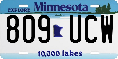 MN license plate 809UCW