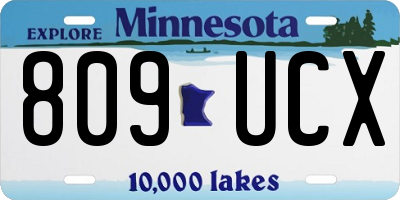 MN license plate 809UCX