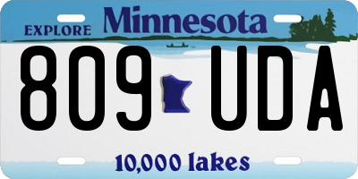 MN license plate 809UDA