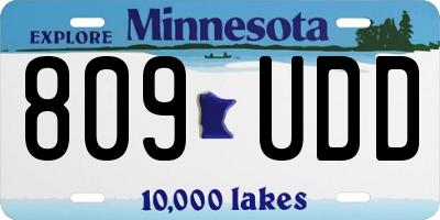 MN license plate 809UDD