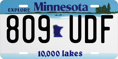 MN license plate 809UDF