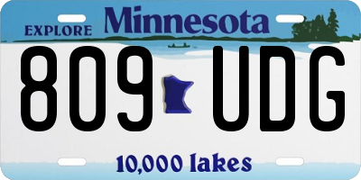 MN license plate 809UDG