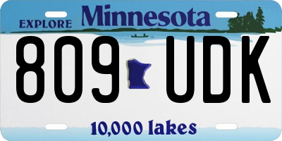 MN license plate 809UDK