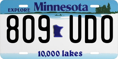 MN license plate 809UDO