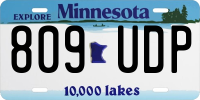 MN license plate 809UDP