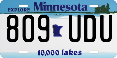 MN license plate 809UDU