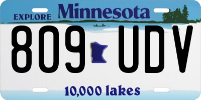 MN license plate 809UDV