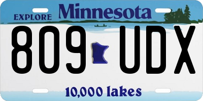 MN license plate 809UDX