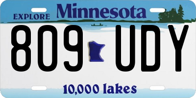 MN license plate 809UDY