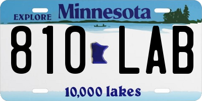 MN license plate 810LAB