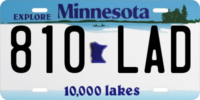 MN license plate 810LAD