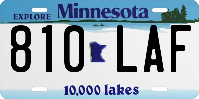 MN license plate 810LAF