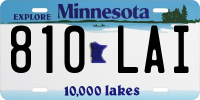 MN license plate 810LAI