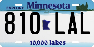 MN license plate 810LAL