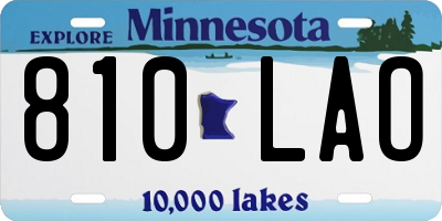MN license plate 810LAO