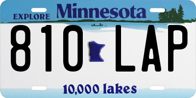 MN license plate 810LAP