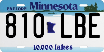 MN license plate 810LBE