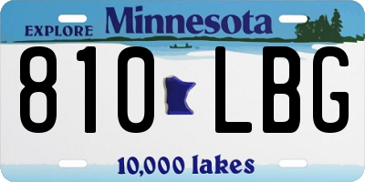 MN license plate 810LBG